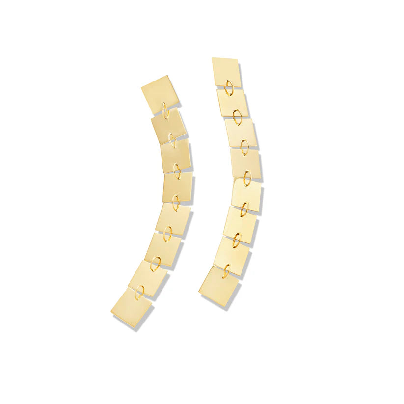 solid gold stacking rings set Foundation Drop Earrings