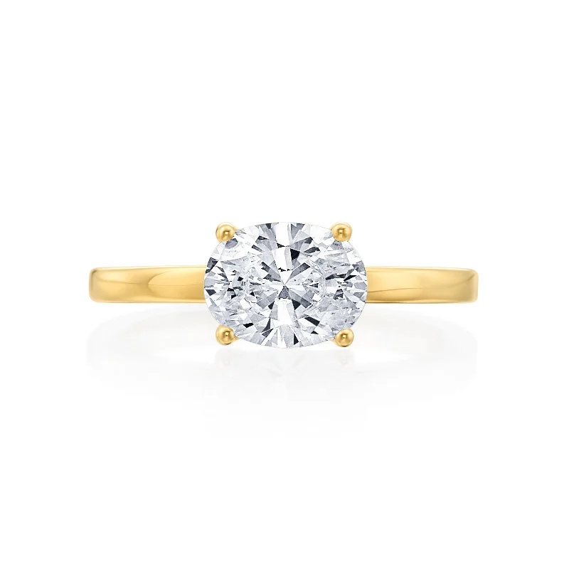 celestial sun charm anklet River North Oval Solitaire Wedding Ring