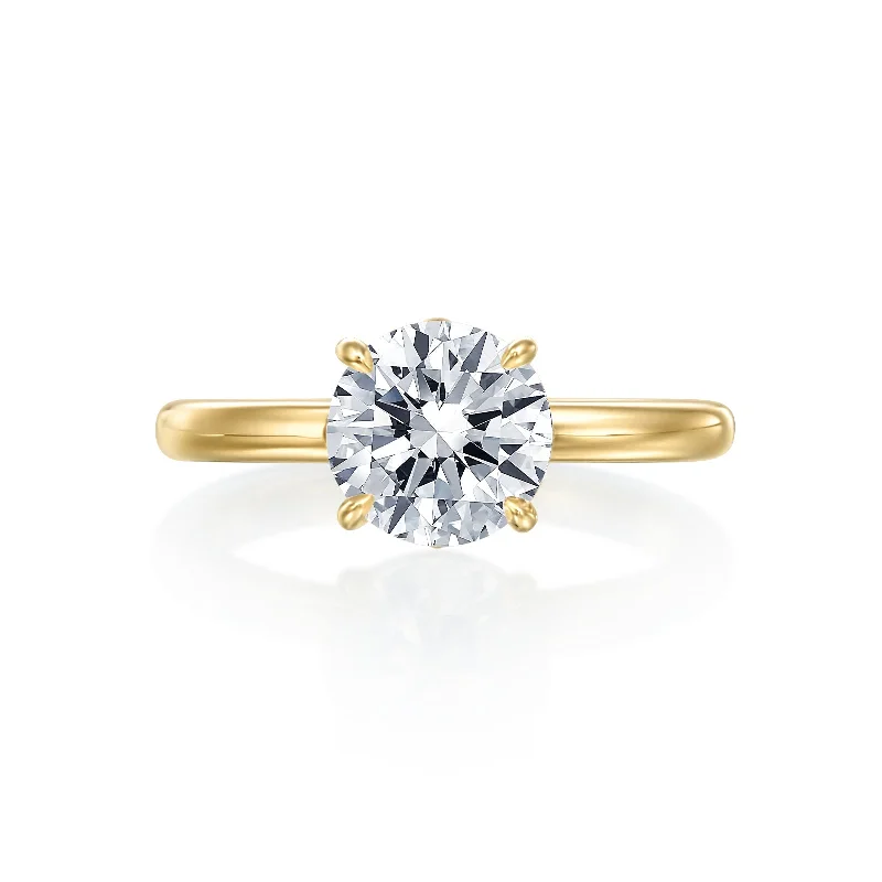 vintage-style garnet ring Gold Coast Solitaire Peekaboo Diamonds Wedding Ring