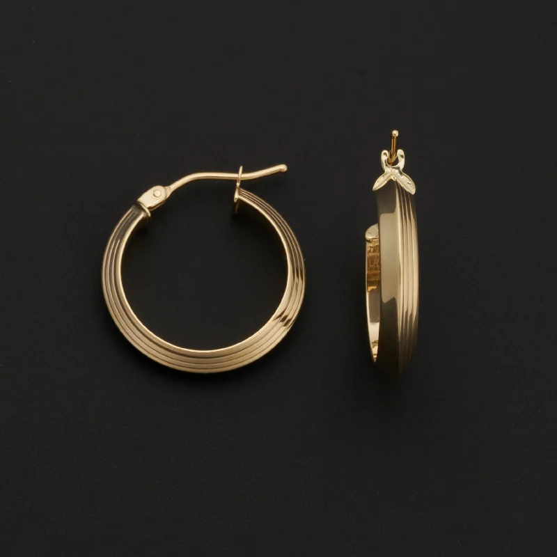 twisted rope gold chain Gold Faceted Lined Hoops