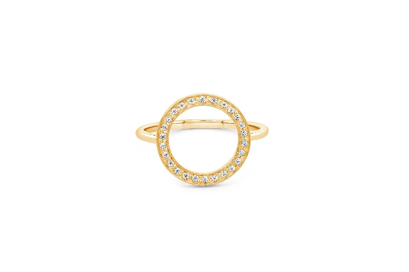 handcrafted silver cross pendant Gold Plated CZ Circle Ring