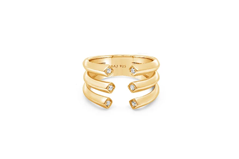 silver anklet with charms Gold Plated Multirow Open Ring