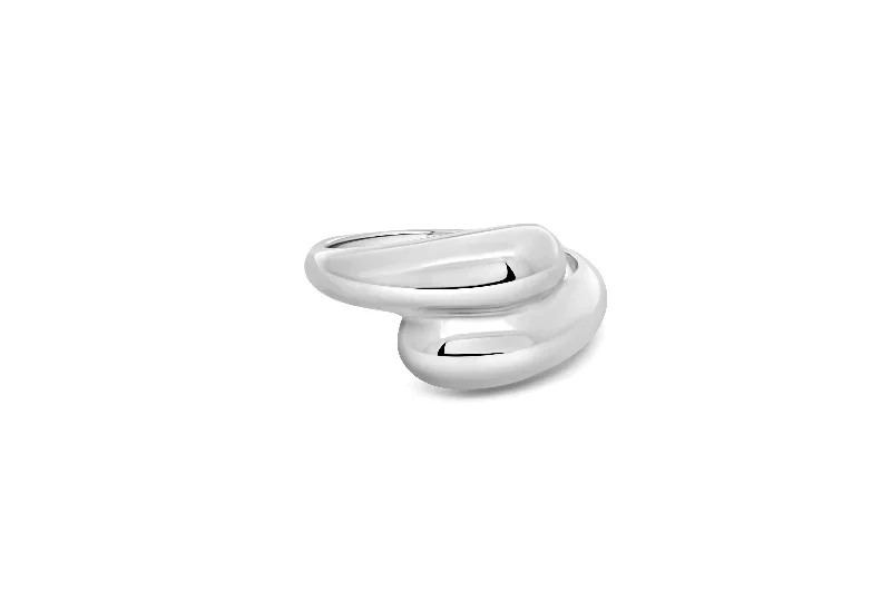 white gold infinity ring Gold Plated Overlapped Dome Ring