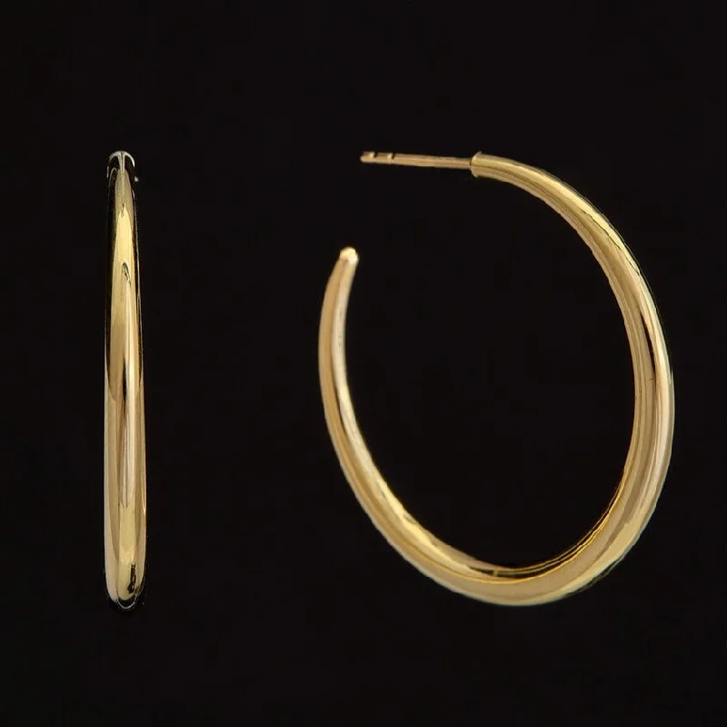 classic cubic zirconia pendant Gold Graduated Open Tube Hoops