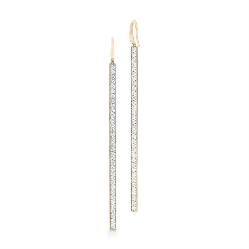 sterling silver toe ring set Classic Rose Gold and Diamond Bar Earrings