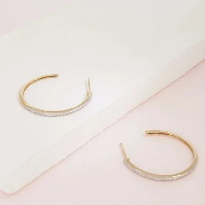 vintage diamond brooch pin Head Turning Medium Hoop Earrings