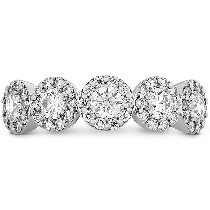 delicate floral wedding band Fulfillment Round Band 18K White Gold (0.85 ctw)