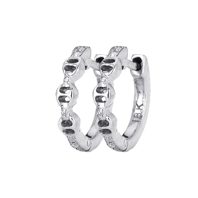 titanium spinner ring anxiety relief Huggie Earrings with Diamond Bridges