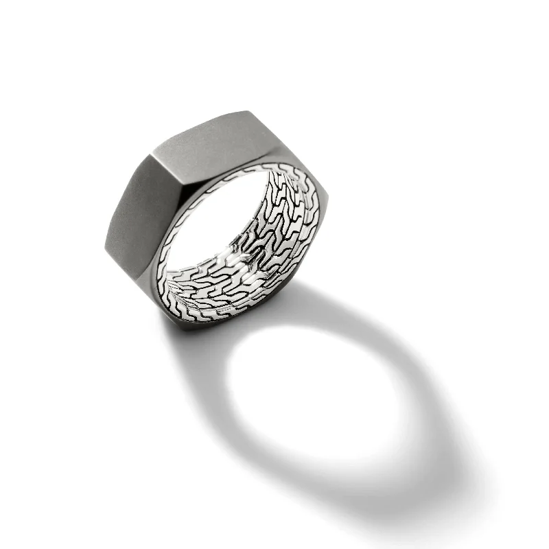chunky boho turquoise ring Industrial Band Ring