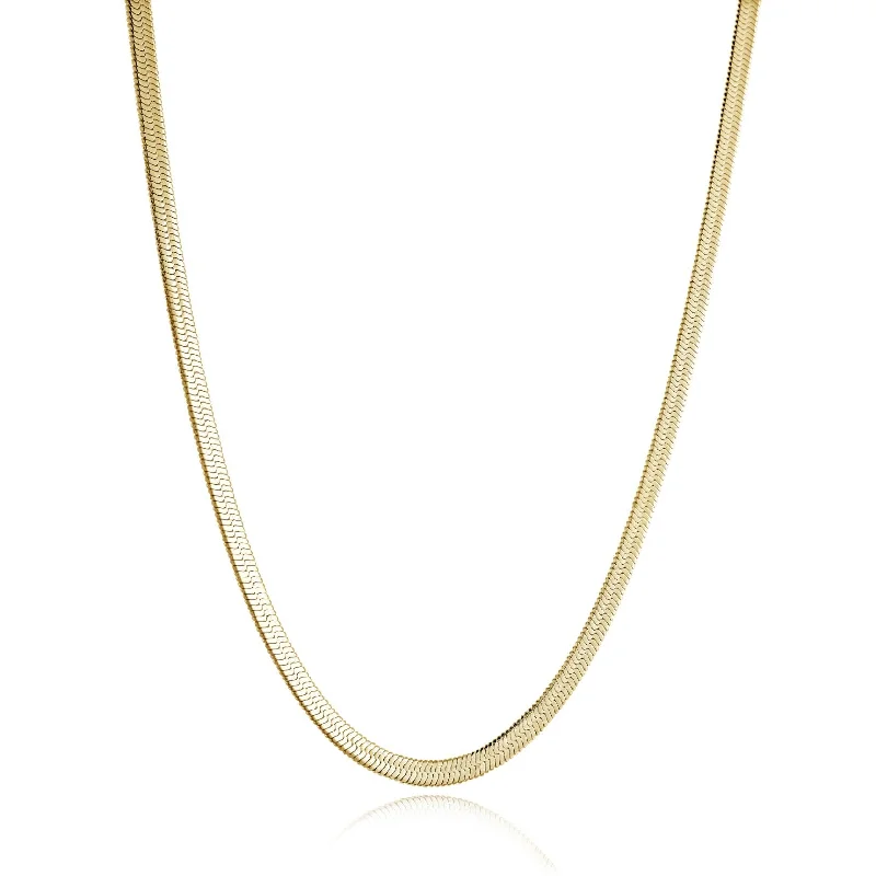 minimalist pearl pendant necklace Italgem Stainless Steel & Gold Plated Herringbone Chain