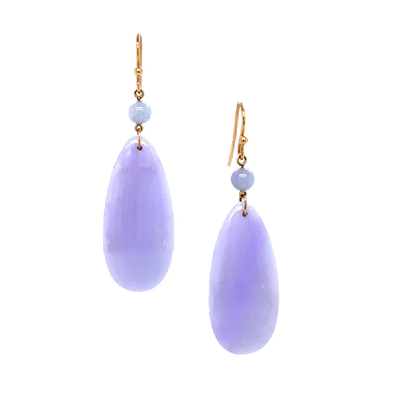 unique diamond tennis bracelet Jadeite & Yellow Gold Earrings - "Lavender"
