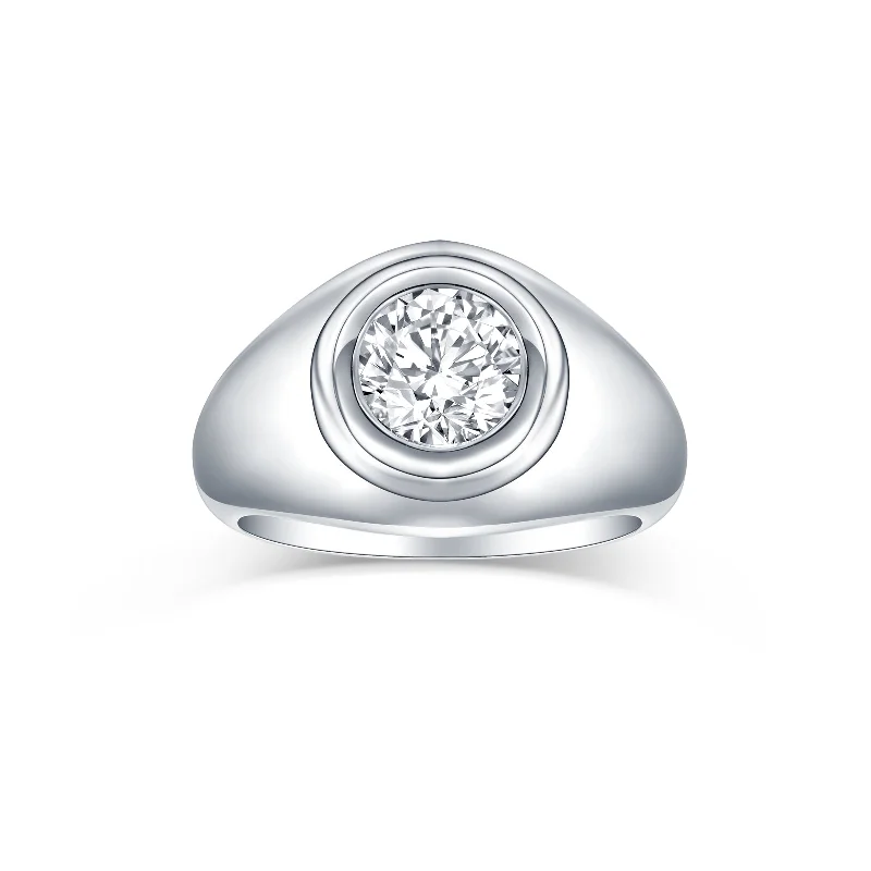 celestial sun and moon earrings Lab Grown Diamond Dome Solitaire Men's Band