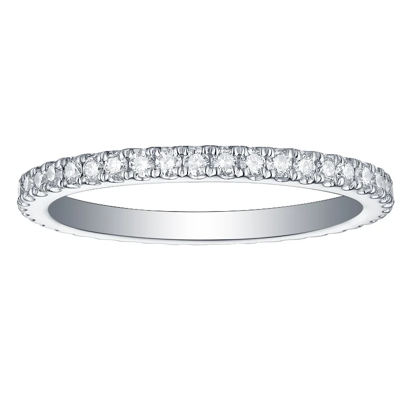 silver feather charm necklace Smiling Rocks Lab Grown Diamond Eternity Band (0.5 ctw) - SRR-00018WHT