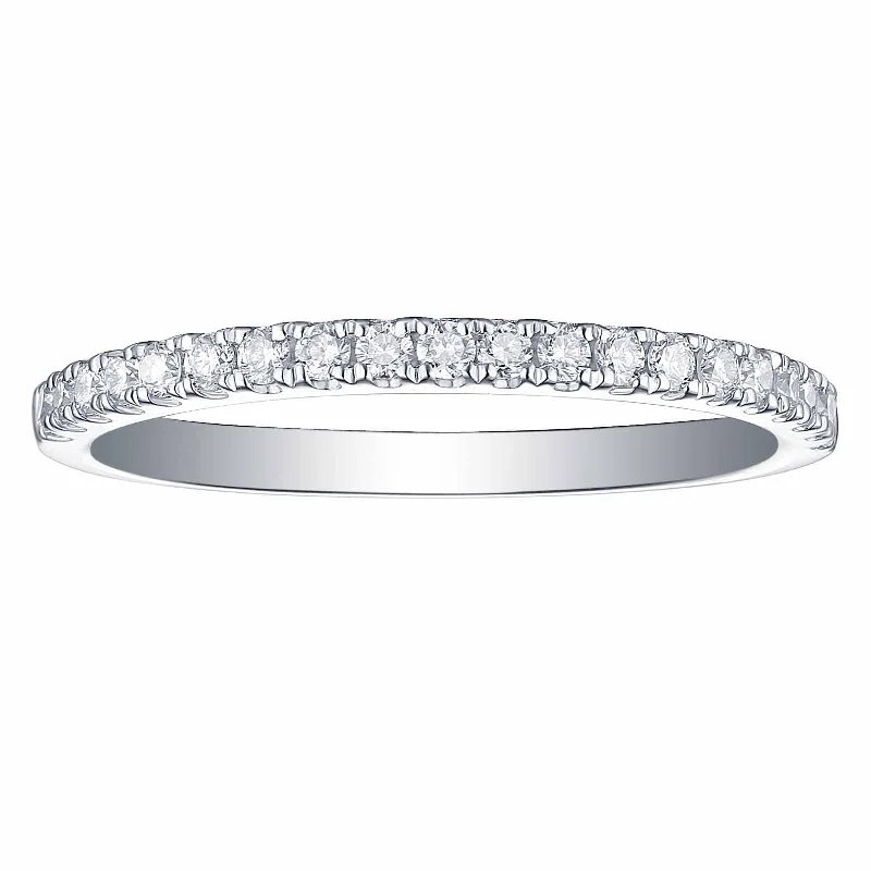 unique promise ring for girlfriend Smiling Rocks Lab Grown Diamond Half Eternity Band (0.25 ctw) - SRR-00011WHT