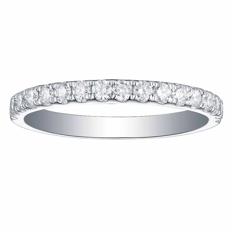 pearl stud earrings classic Smiling Rocks Lab Grown Diamond Half Eternity Band (0.33 ctw) - SRR-00975WHT