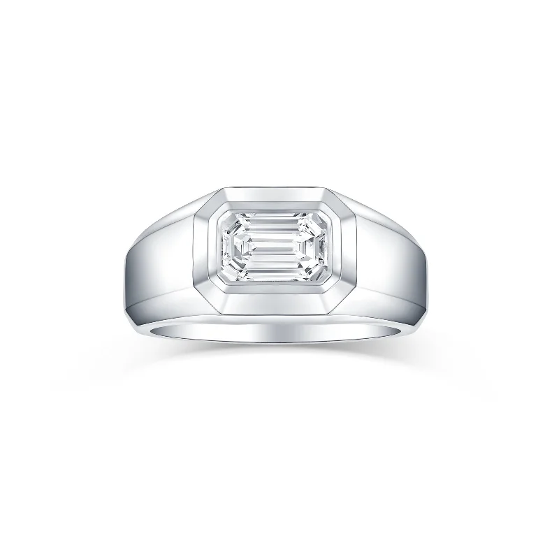 elegant pearl necklace with diamonds Smiling Rocks Lab Grown Diamond Men's Solitaire Emerald Ring- Zulu Collection (1 ctw) - SRR-01409WHT