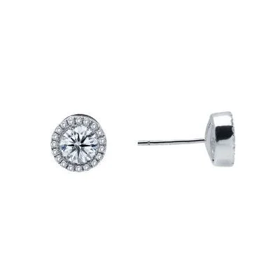 unique silver branch ring Lafonn 0.8 CTW Halo Stud Earrings