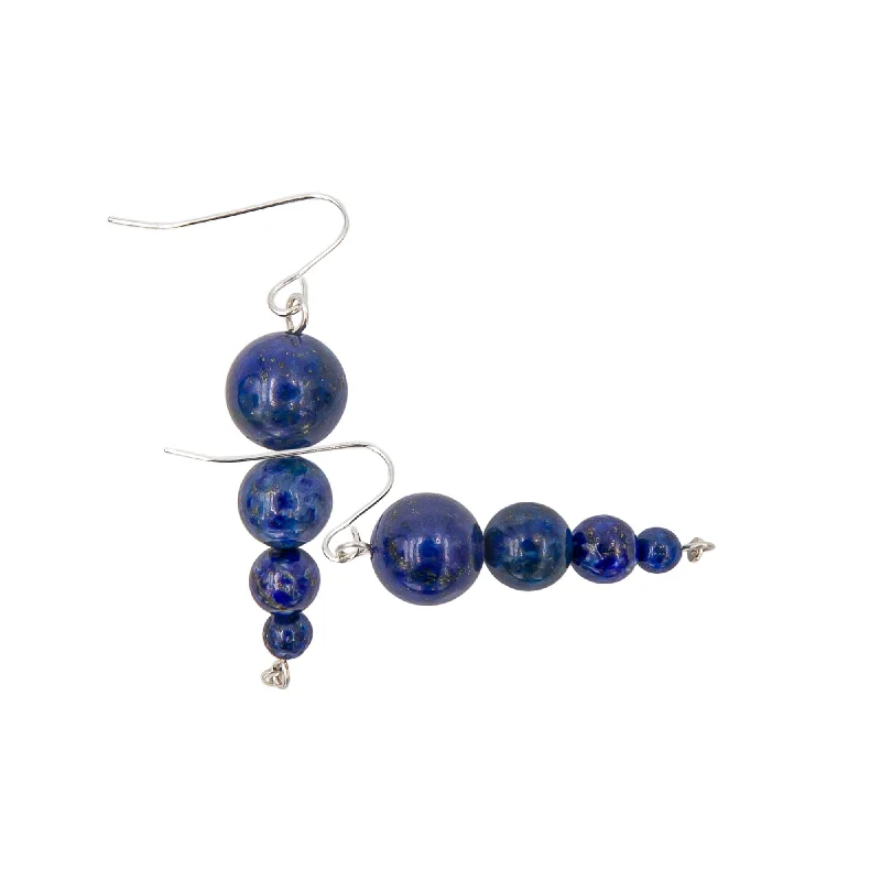 beaded wrap bracelet handmade Lapis Lazuli Stacked Pendulums
