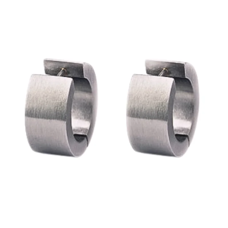 crystal drop earrings elegant Large Stainless Steel Huggie Earrings - "Flat Round Hoops"