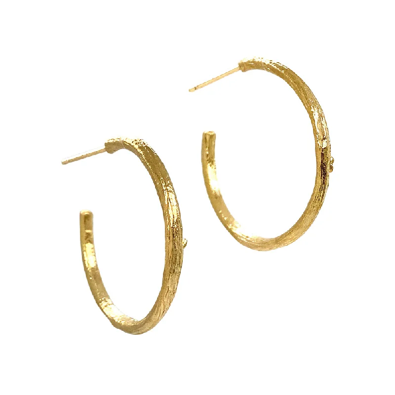 personalized initial ring stackable Large Yellow Gold Hoop Earrings - "Olive Branch"