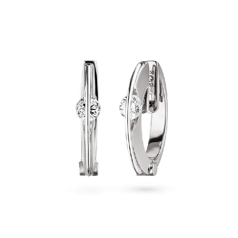 minimalist moonstone bracelet Liberté Diamond Hoop Earrings