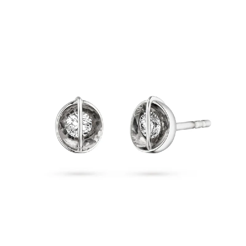 unique wooden bead necklace Liberté Diamond Scoop Stud Earrings