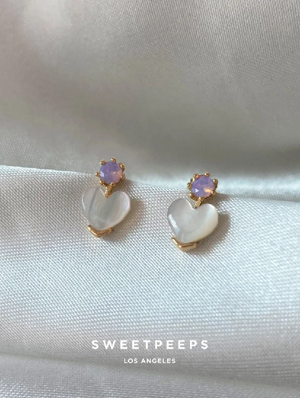 vintage pearl engagement ring Lillian Lavender Studs