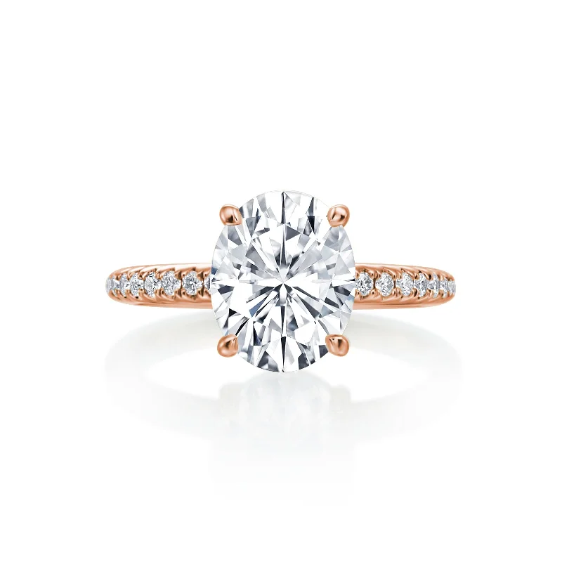 Celtic knot wedding band Lincoln Park Oval Diamond Hidden Halo Wedding Ring