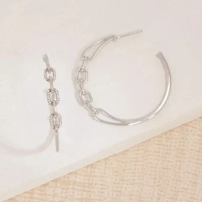 gold daisy stud earrings Link Up Hoop Earrings