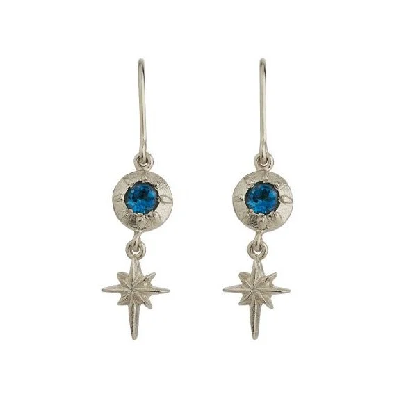 men’s braided leather bracelet London Blue Topaz & Sterling Silver Drop Earrings - "Guiding Star"