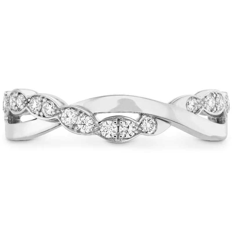 men’s black titanium ring Lorelei Floral Twist Band