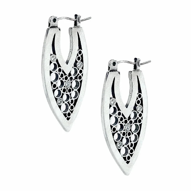 gemstone teardrop earrings Diamond Pointed Hoop "Luz" Earrings