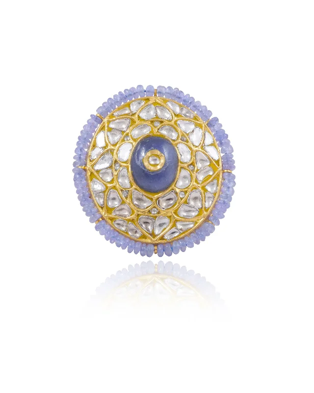 braided wedding ring men Malika Polki Ring