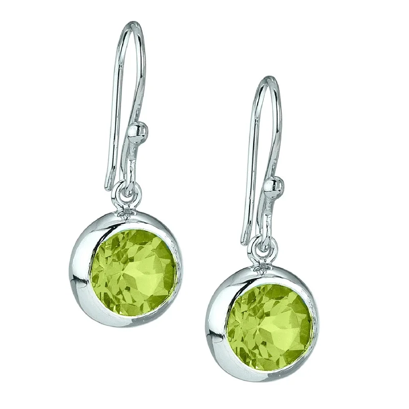 hammered gold stacking rings "Meadow Green" Peridot Drop Earrings