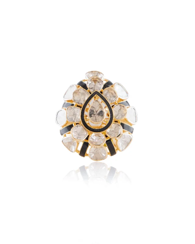 handcrafted gemstone ring women Meenaz Polki Ring