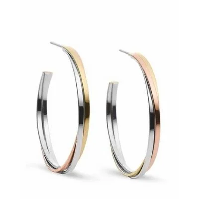 adjustable infinity charm bracelet Michael Kors Tri-Tone Twisted Hoop Earrings