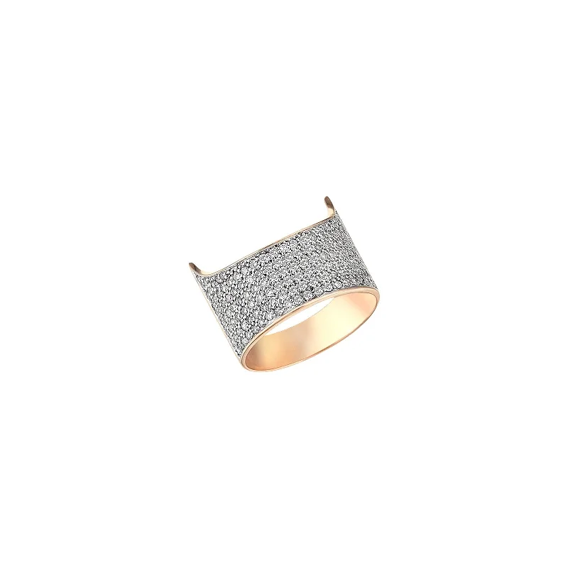 modern geometric gold ring Midi Notch Ring