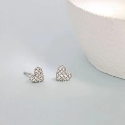classic diamond hoop earrings Mini Heart Earrings
