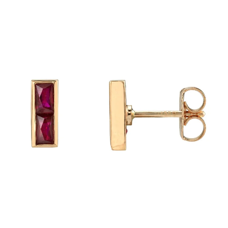 handmade copper wire ring MONET STUDS WITH GEMSTONES