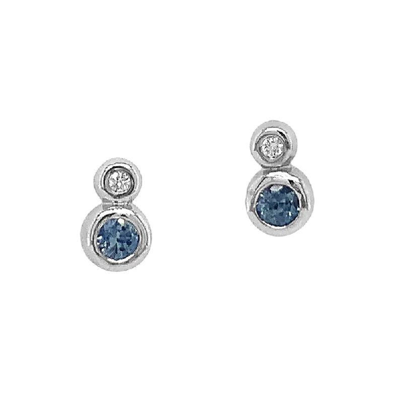 boho gemstone anklet Montana Sapphire, Diamond & White Gold Stud Earrings - "Snowball Fun" boho gemstone anklet Montana Sapphire, Diamond & White Gold Stud Earrings - "Snowball Fun"