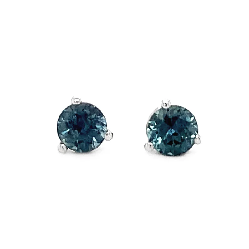 custom zodiac sign ring Montana Sapphire & White Gold Stud Earrings - "Ocean Depths" custom zodiac sign ring Montana Sapphire & White Gold Stud Earrings - "Ocean Depths"
