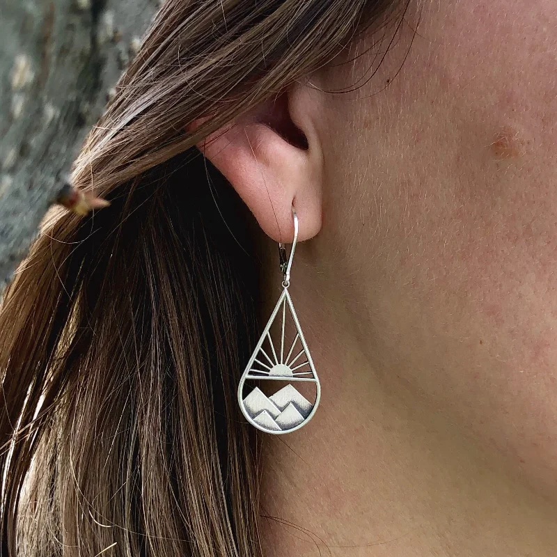 cubic zirconia stud earrings classic Mountain Sunshine Drop Earrings
