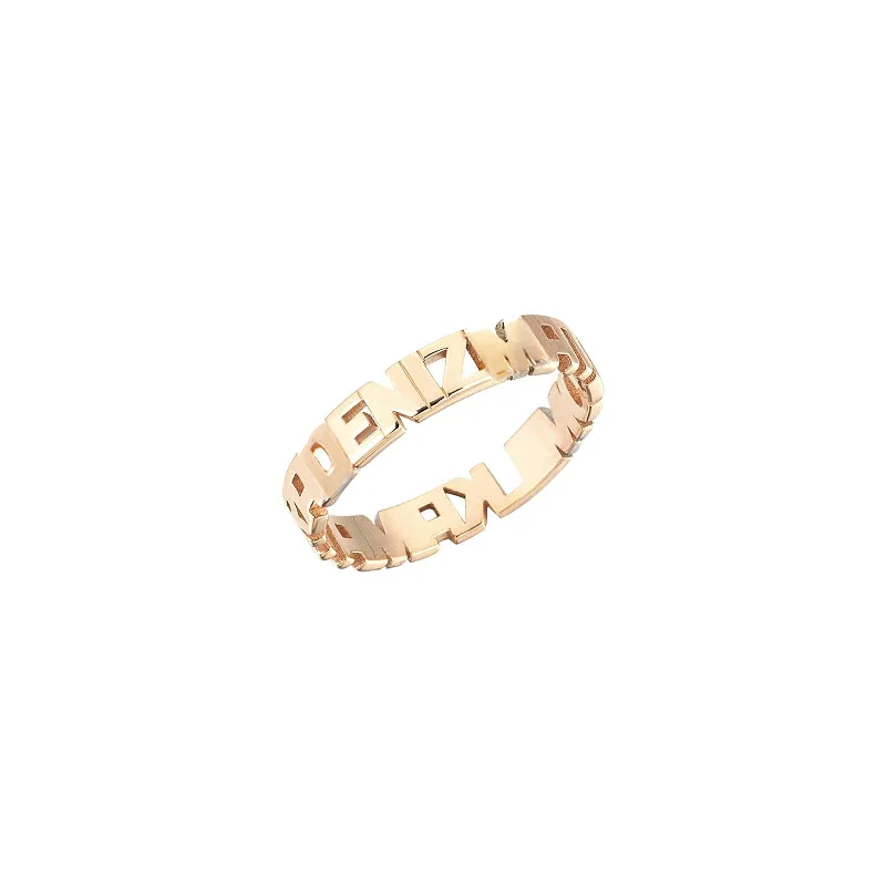 vintage rose gold cameo pendant Name Ring / Family Ring