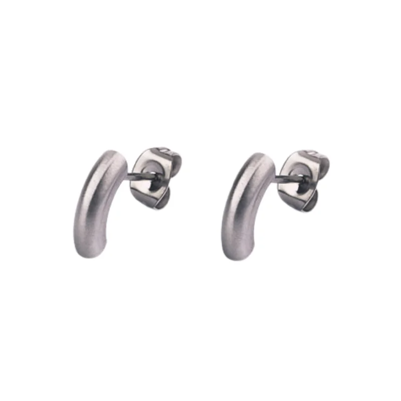 handcrafted gemstone pendant Narrow Round Stainless Steel Earrings "Small Arc Studs" handcrafted gemstone pendant Narrow Round Stainless Steel Earrings "Small Arc Studs"