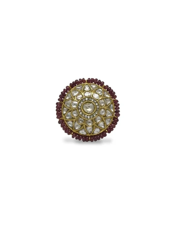 freshwater pearl drop earrings Noori Polki Ring