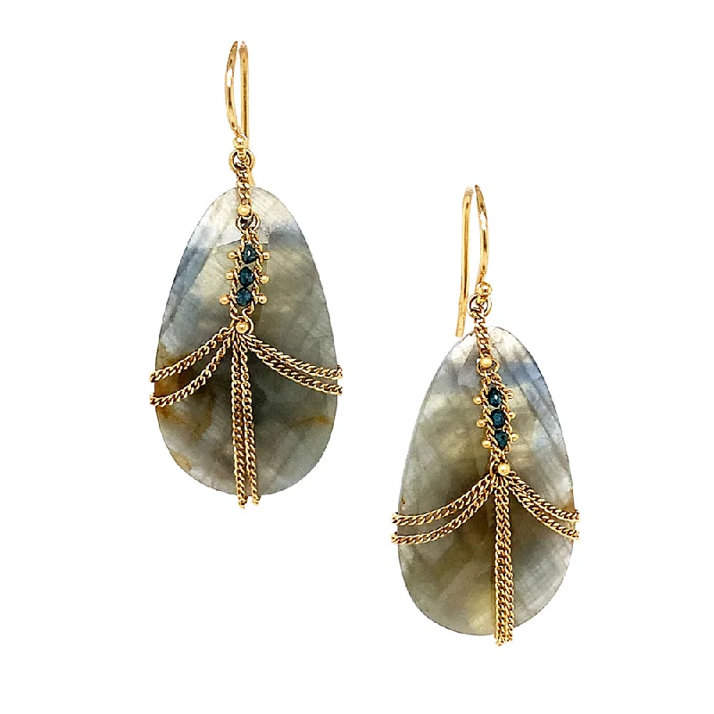 luxury emerald ring platinum One-of-a-Kind Sapphire & Blue Diamond Draped Earrings - "Mystic Lake"
