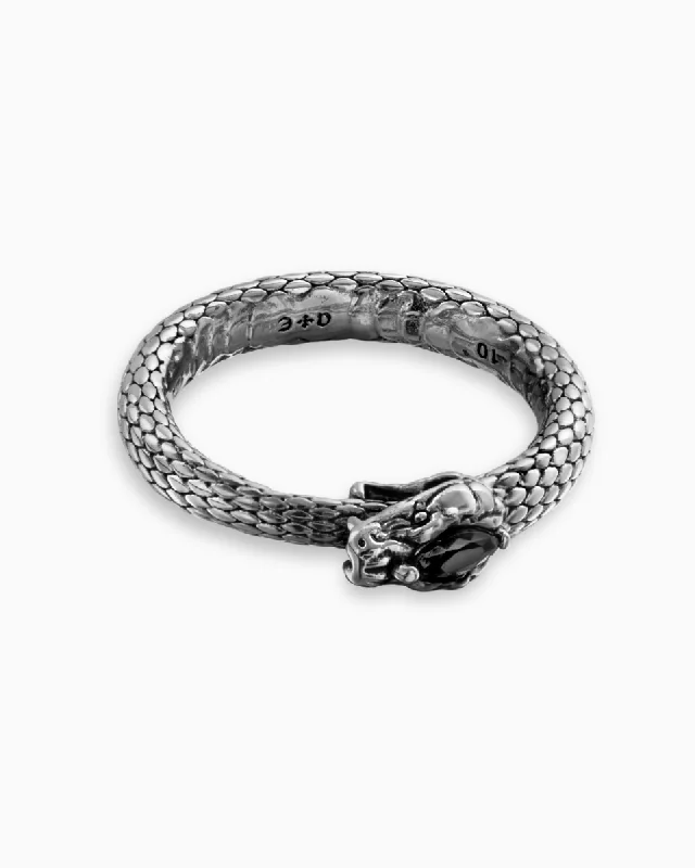 dainty silver hamsa bracelet Ouroboros Ring