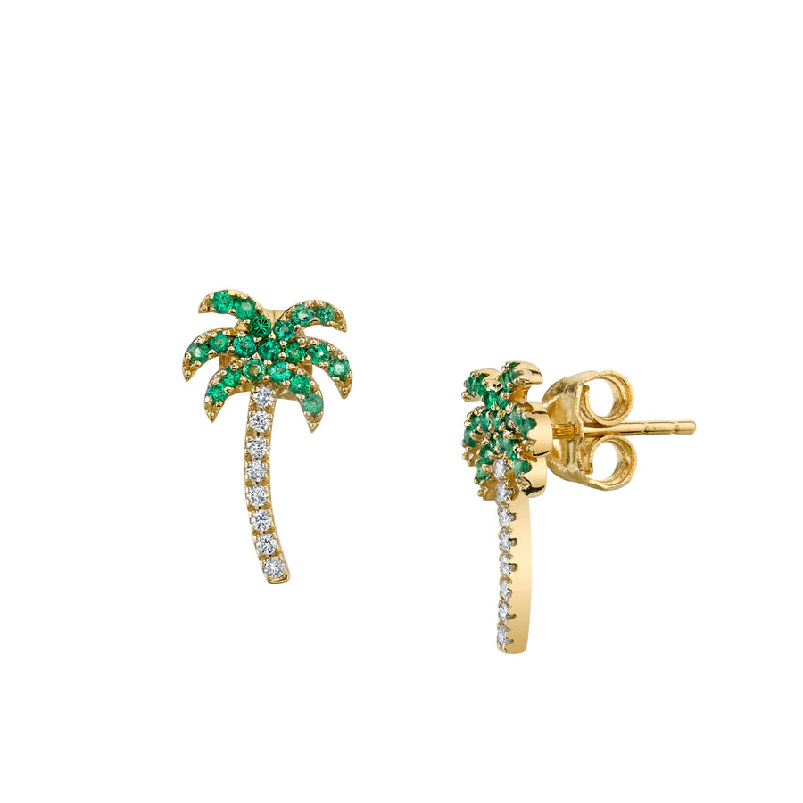 opal cluster ring unique Palm Tree Studs