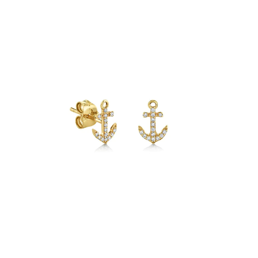 adjustable moon phase bracelet Pave Anchor Studs