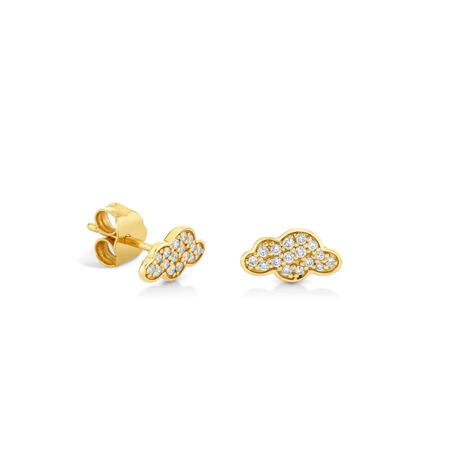 handmade braided hemp bracelet Pave Cloud Studs